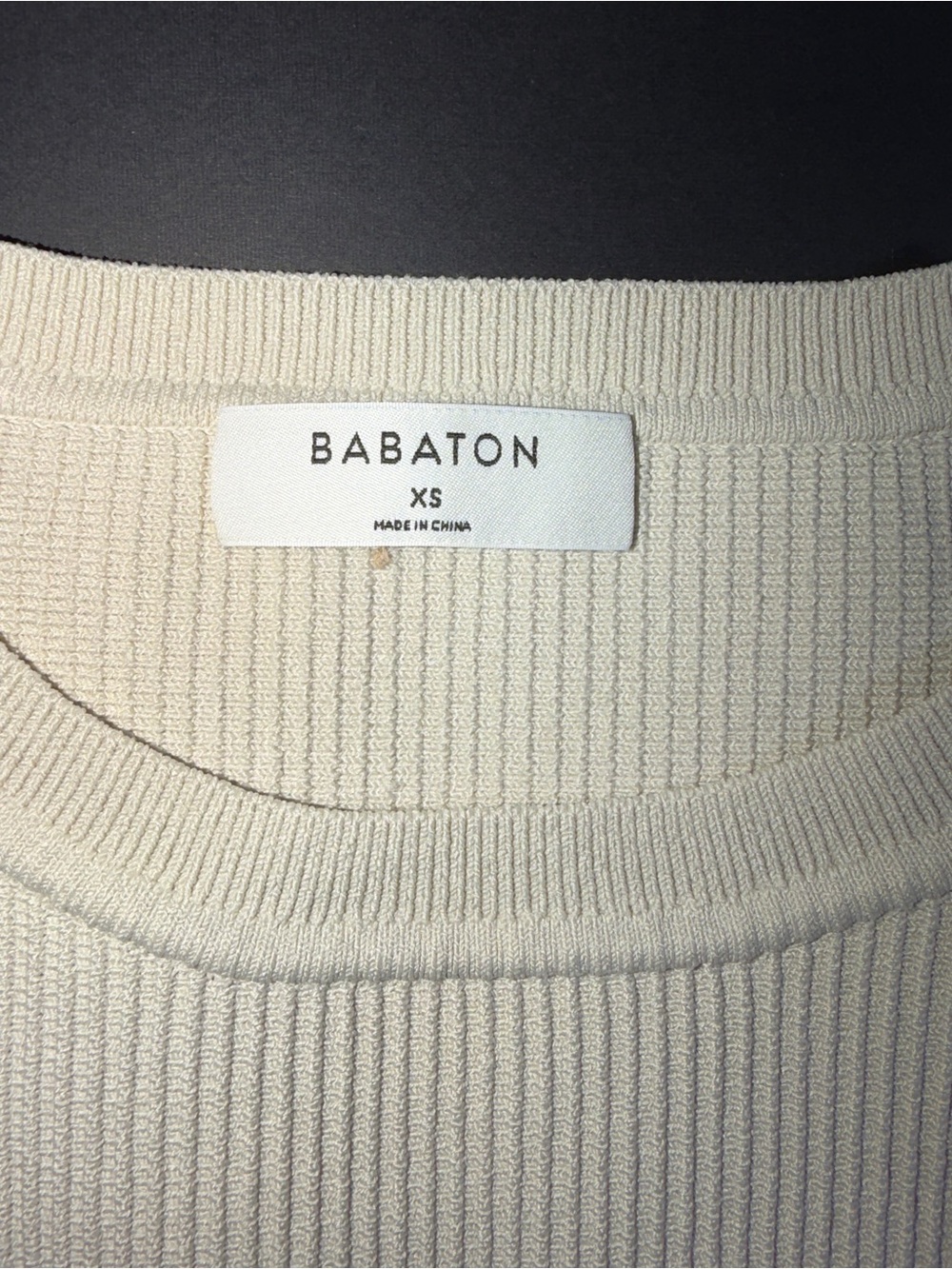 Babaton Neutral Cream Ribbed Crewneck Tank - Picture 3 of 3